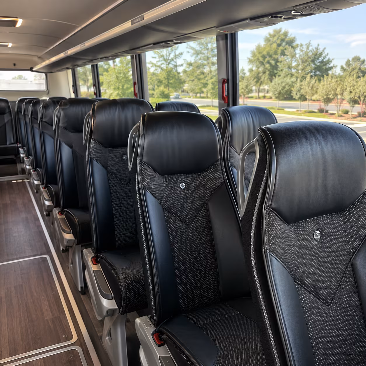 56 passenger charter bus interior