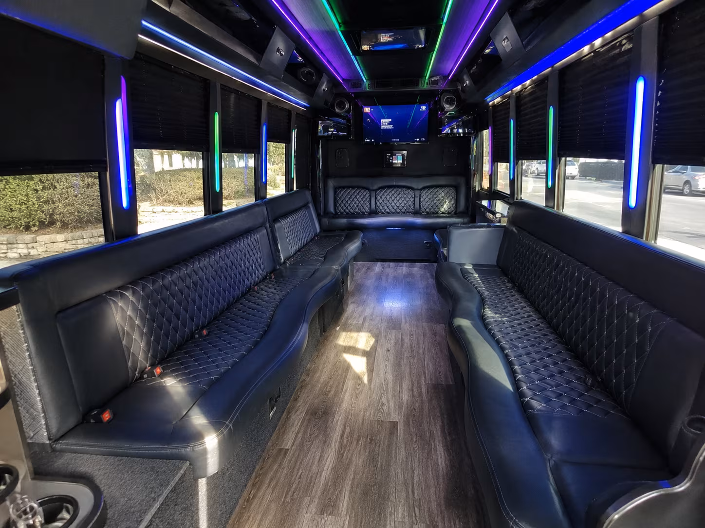spokane 15 passenger party bus interior