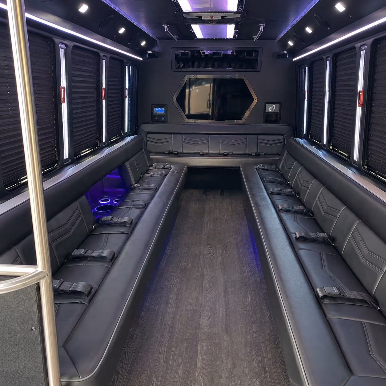 spokane 18 passenger party bus interior