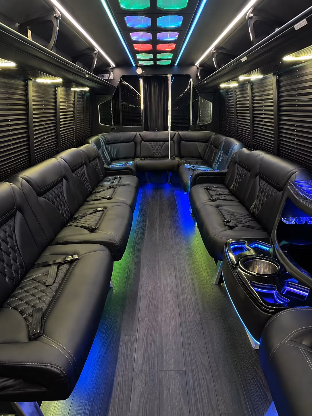 spokane 20 passenger party bus interior