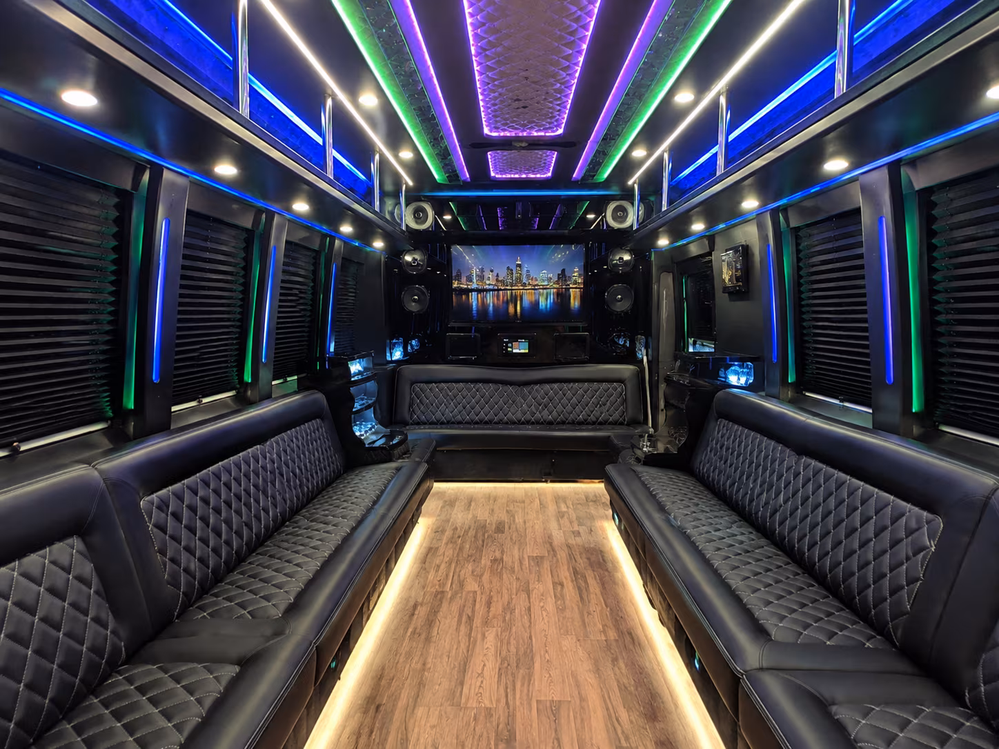 spokane 25 passenger party bus interior