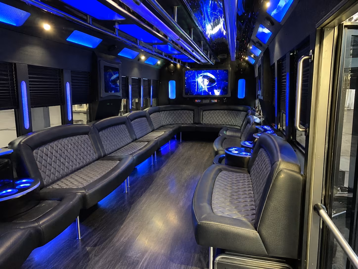 spokane 28 passenger party bus interior
