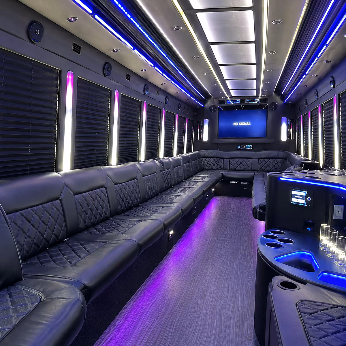 spokane 30 passenger party bus inside