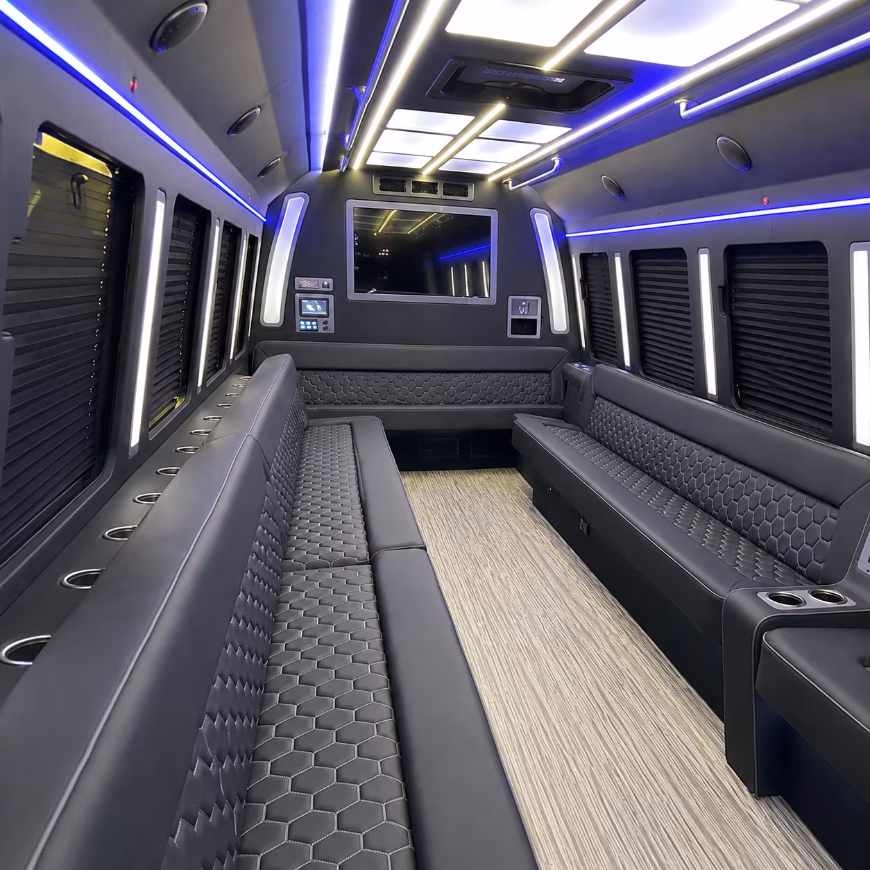 spokane 40 passenger party bus inside