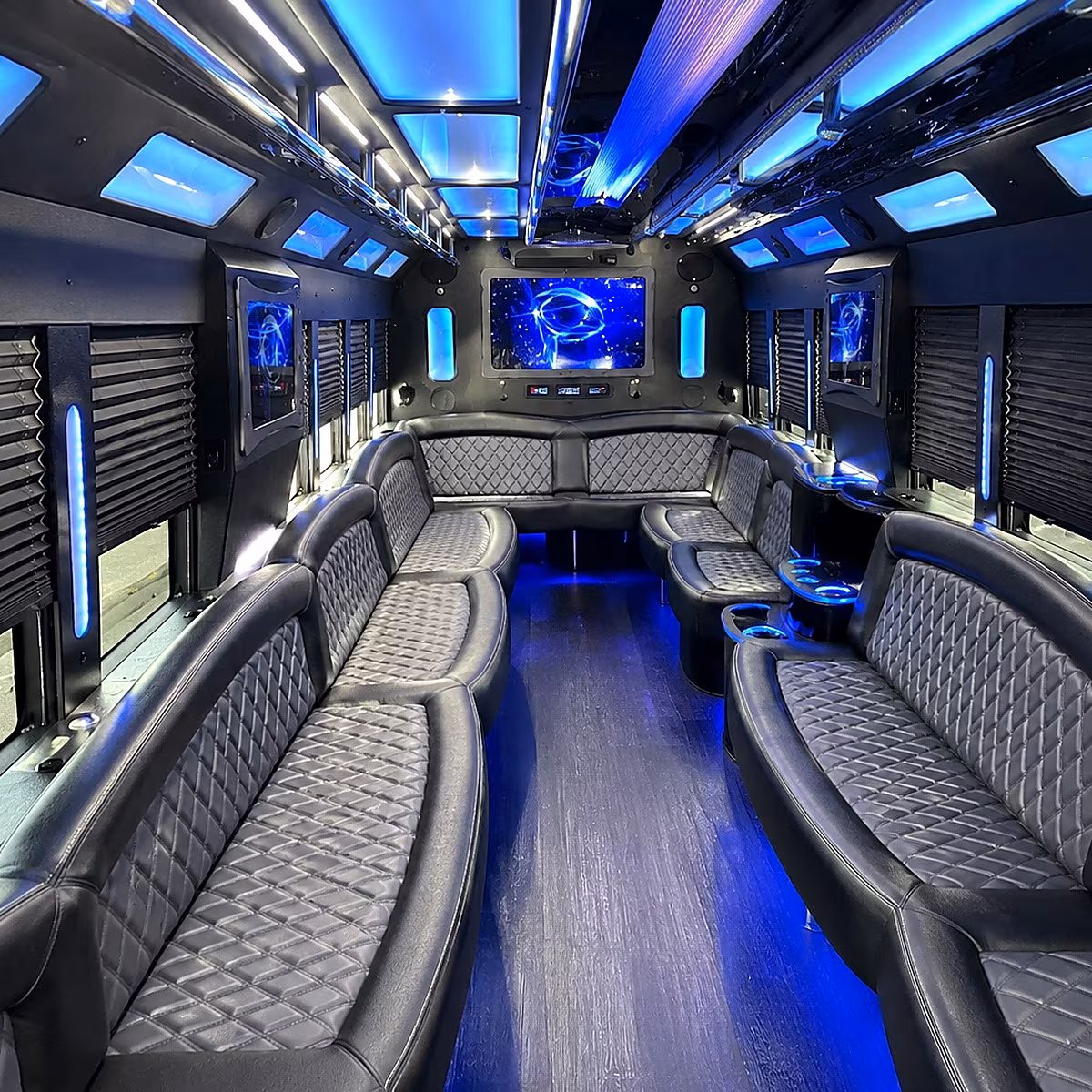 spokane 50 passenger party bus interior