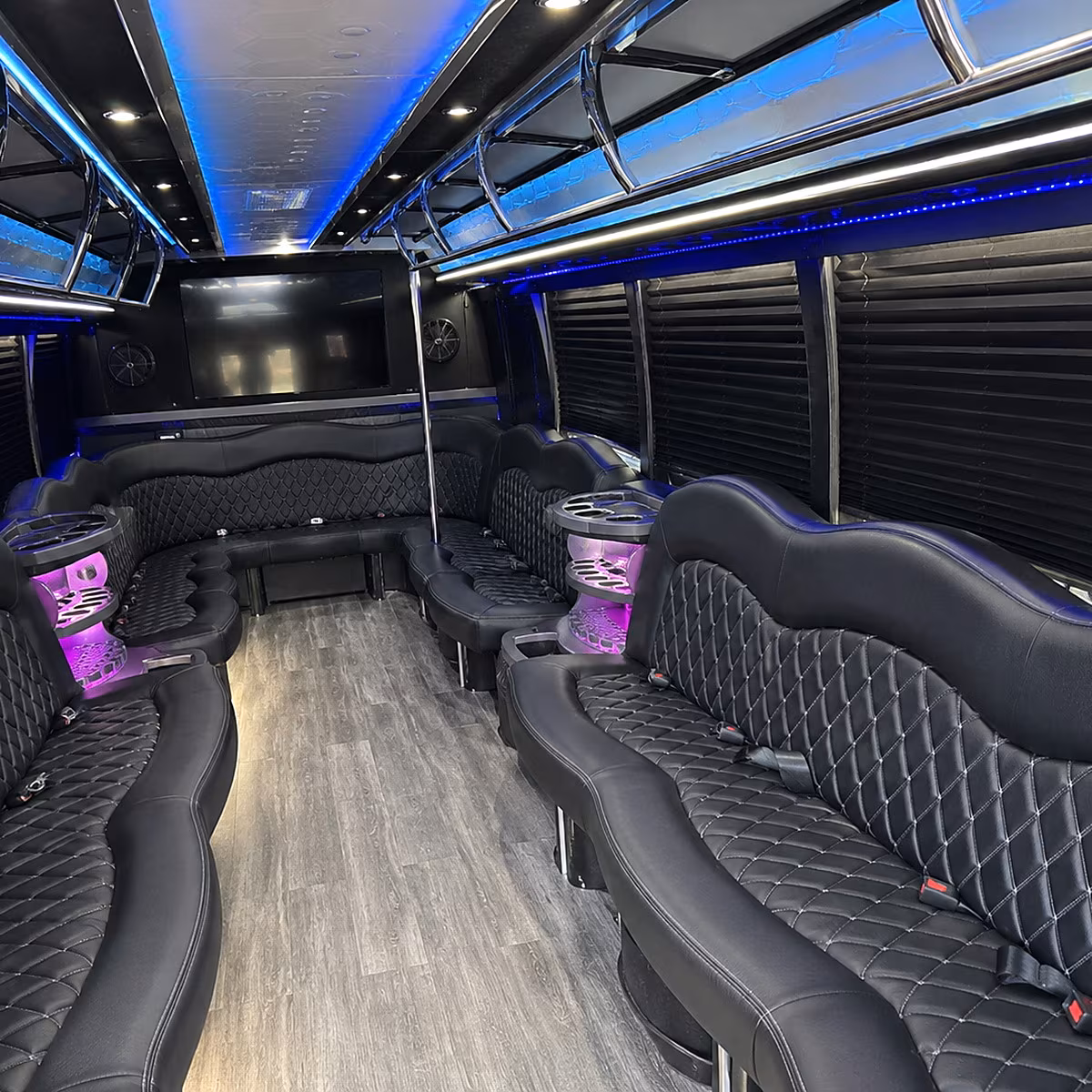 spokane party bus rental interior